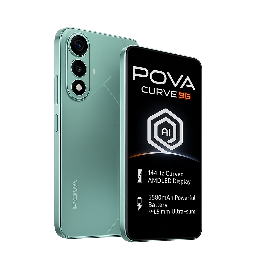 TECNO POVA Curve 5G स्मार्टफोन – 6.78 इंच AMOLED डिस्प्ले, 64MP कैमरा, 5500mAh बैटरी