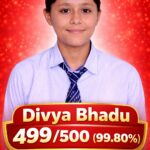 Divya Bhadu RBSE 12th Topper from Barmer scoring 499 out of 500 marks (99.80%)