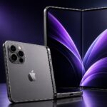 Apple Foldable iPhone 2026 concept with book-style folding display, dual screens, premium design and expected launch features.